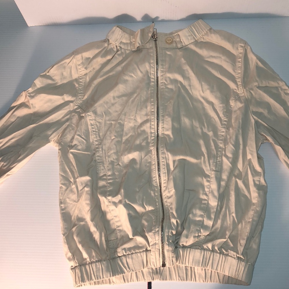 Creme color light weight bomber jacket